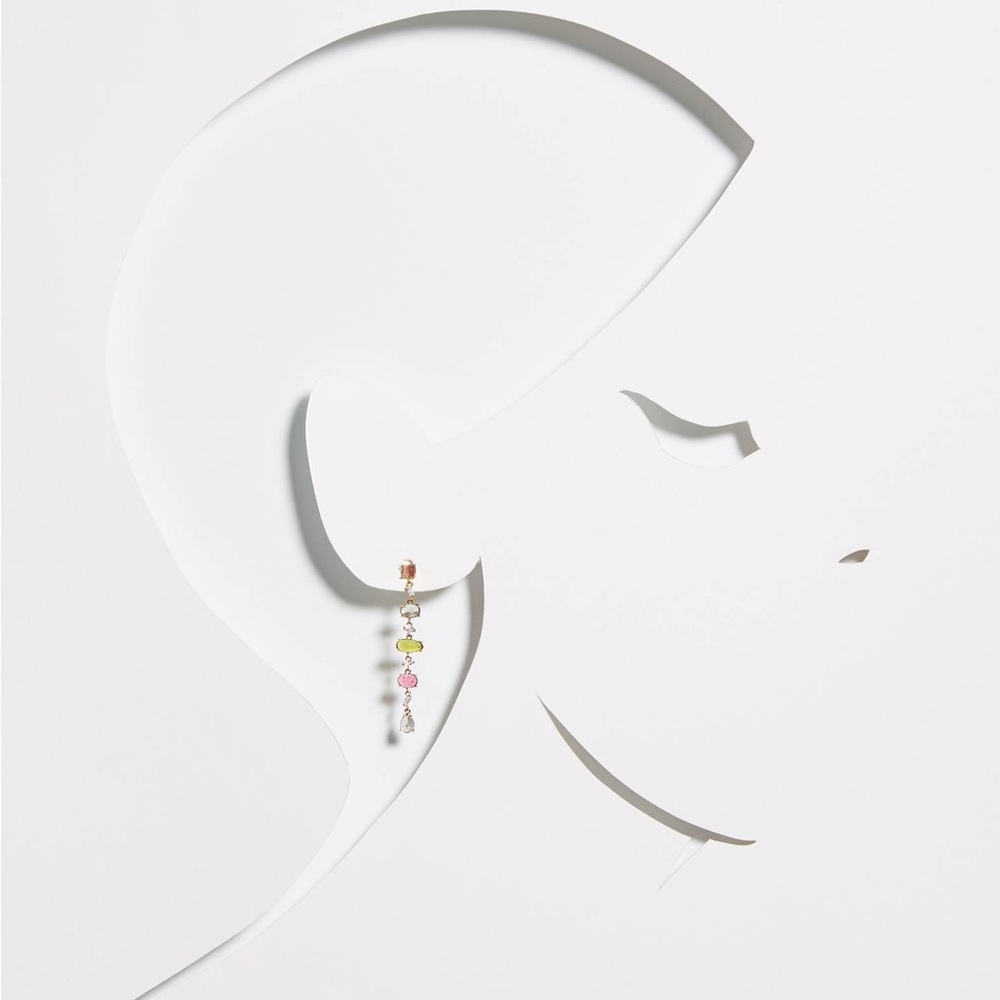 New Anthropologie Gatsby Drop Crystal Earrings - Picture 3 of 6